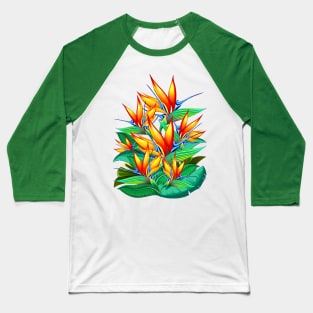 Bird of Paradise Flower Exotic Nature Baseball T-Shirt